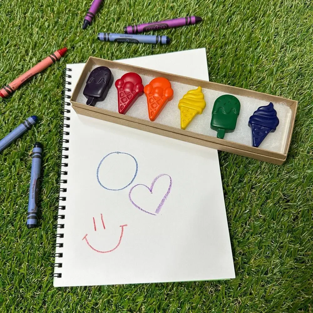 2/$30 Ice Cream Popsicle Crayons (6), Kids Boys Girls, Tropical Beach B-day Gift